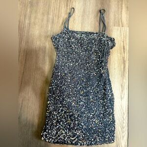 Forever 21 Elegant Sequin Dress - Silver Glittering Mini Dress - NEW